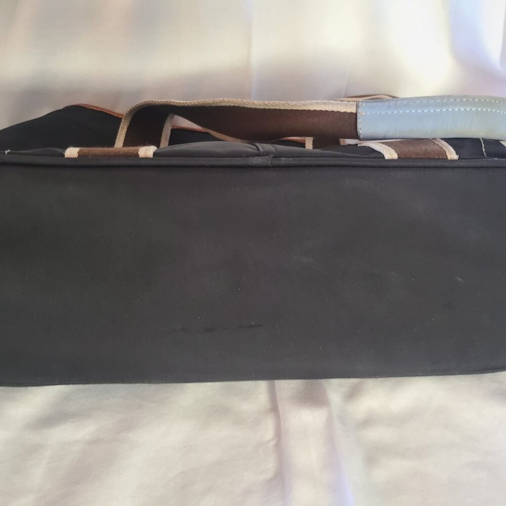 Vintage Y2K COACH Hamptons Nylon Tote Bag Black Leather Trim Handbag Purse Coach - Picture 5 of 6